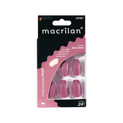 Unhas Postiças Bailarina Rose Macrilan UP-407