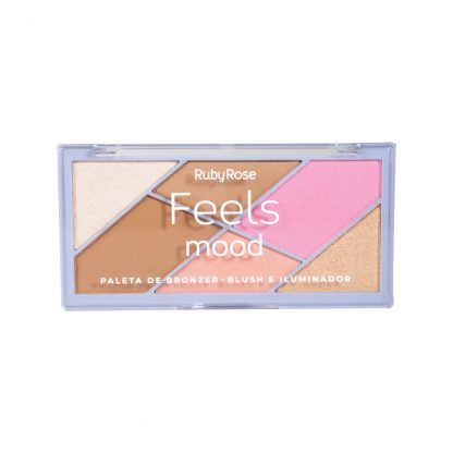 Paleta de Bronzer, Blush e Iluminador Feels Mood Ruby Rose HB-7528