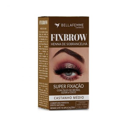 Fix Brow Henna de Sobrancelha Castanho Médio Bella Femme BF-10098-B