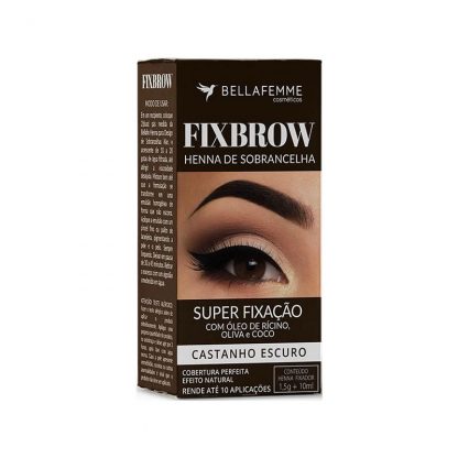 Fix Brow Henna de Sobrancelha Castanho Escuro Bella Femme BF-10098-C