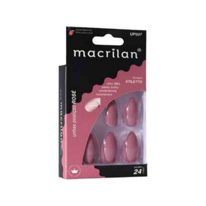 Unhas Postiças Stiletto Rose Macrilan UP-507