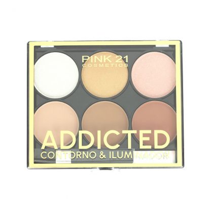 Paleta de Contorno e Iluminador Addicted Cor 1 Pink 21 CS-3594-1