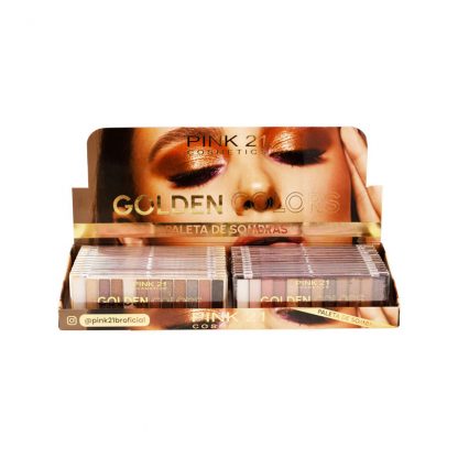 Paleta de Sombras Golden Colors Pink 21 CS-4286 Atacado