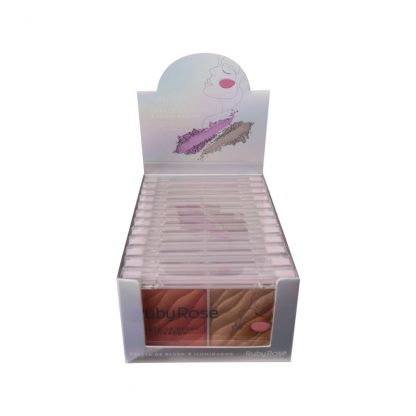 Paleta de Blush e Iluminador Cor 1 Ruby Rose HB-7533-1 Atacado