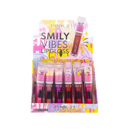 Lip Gloss Smily Vibes Cor A Pink 21 CS-3099-A Atacado