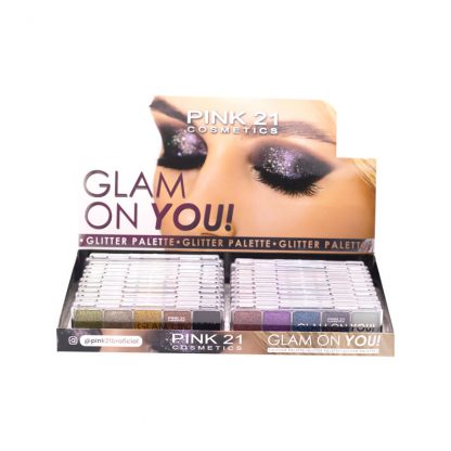 Paleta de Glitter Glam On You Pink 21 CS-4030-A Atacado