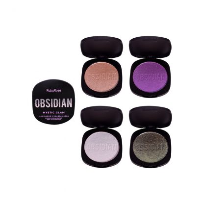 Iluminador e Sombra Mystic Glam Obsidian Ruby Rose HB-2600 Kit