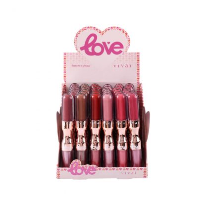 Duo Love Batom Líquido e Gloss Vivai V-3260 Atacado