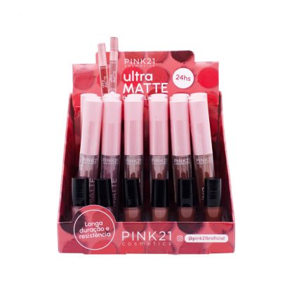 Batom Líquido Ultra Matte Cor A Pink 21 CS-4589-A Atacado