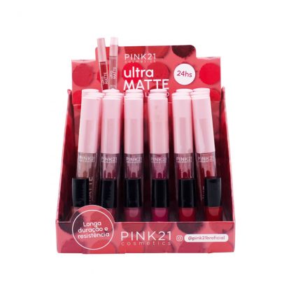 Batom Líquido Ultra Matte Cor B Pink 21 CS-4589-B Atacado