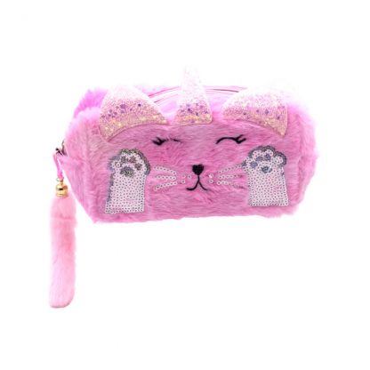 Necessaire Gato Pelúcia Pink 21 HB-87374-1