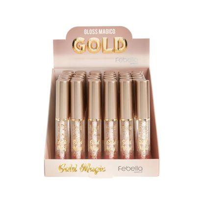 Lip Gloss Gold Magic Febella BM-40117 Atacado