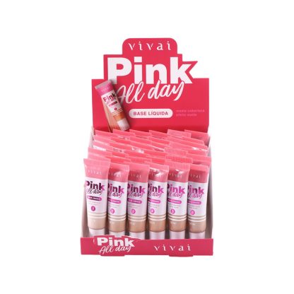 Base Líquida Pink All Day Tons Claros Vivai V-1104-1 Atacado