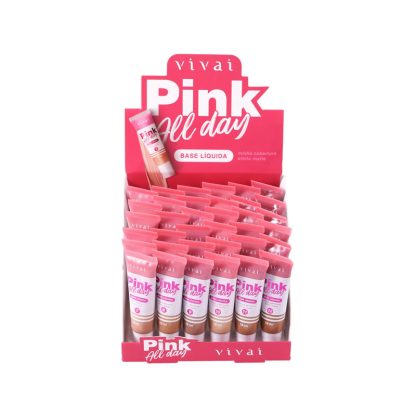 Base Líquida Pink All Day Tons Médios Vivai V-1104-2 Atacado