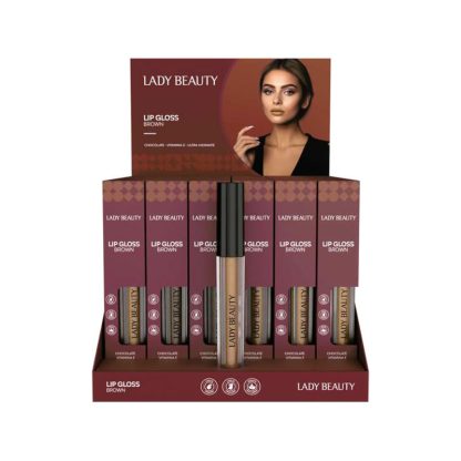 Lip Gloss Brown Glow Lady Beauty Atacado