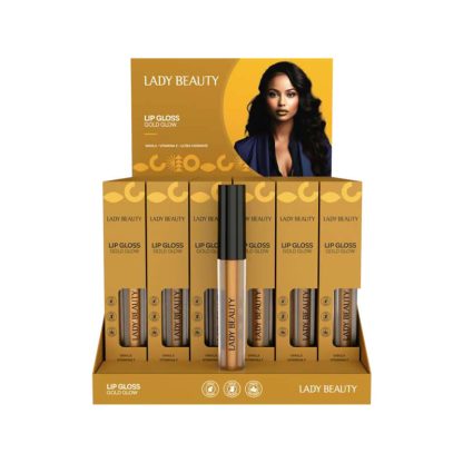 Lip Gloss Gold Glow Lady Beauty Atacado