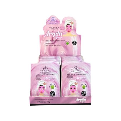 Máscara Facial Esfoliante Argila Rosa Phallebeauty PH-053 Atacado