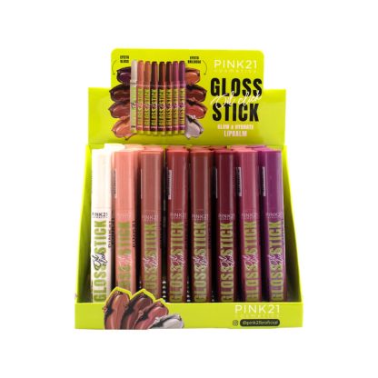 Lip Balm Gloss Stick Oil Click Pink 21 CS-5270 Atacado
