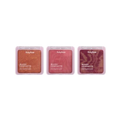 Blush Compacto Ruby Rose HB-6121-G1 Kit A