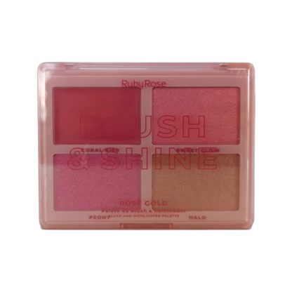 Paleta de Blush e Iluminador Rose Gold Ruby Rose HB-M1001-1