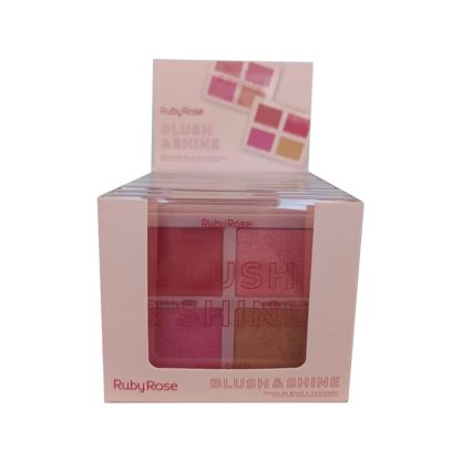 Paleta de Blush e Iluminador Rose Gold Ruby Rose HB-M1001-1 Atacado