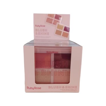 Paleta de Blush e Iluminador Berry Bronze Ruby Rose HB-M1001-2 Atacado