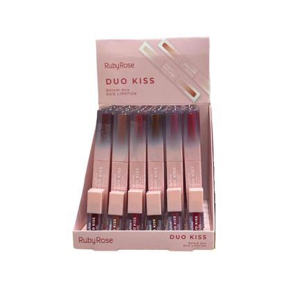 Batom Duo Kiss Ruby Rose HB-L6203-G1 Atacado